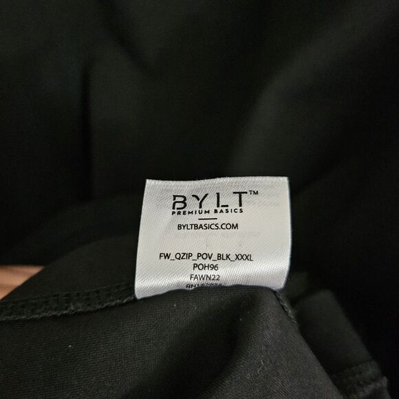 BYLT Sweater Men 3XL Black Elite + Fairway Pullover Zip Magnetic Snap Drop Cut - Picture 7 of 11